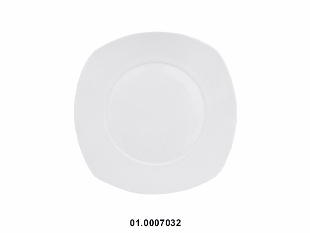 Plato cuadrado ladeiro color blanco 26 cm · porcelana