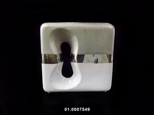 Jarrón color blanco y plata 30 cm · cerámica