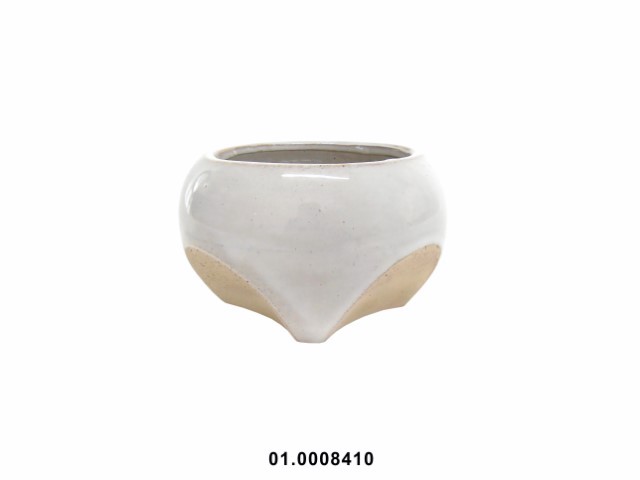 Maceta color crema 15 × 15 × 9 cm · gres