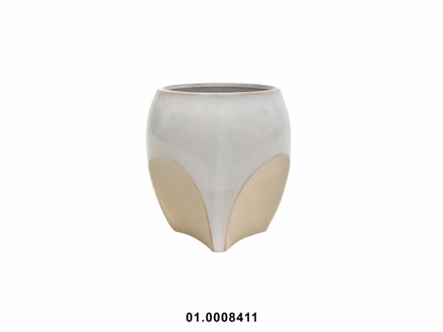 Maceta color crema 11 × 11 × 13 cm · gres