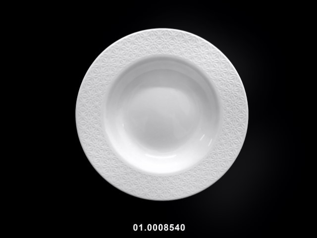 Plato 8,75" sopa color blanco/flores 22 cm · porcelana
