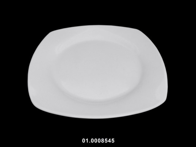 Plato llano cuadrado color blanco 24 cm · porcelana