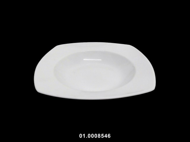 Plato hondo para sopa cuadrado color blanco 20 cm · porcelana