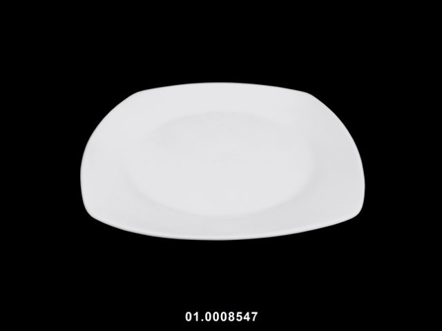 Plato de postre cuadrado color blanco 18 cm · porcelana