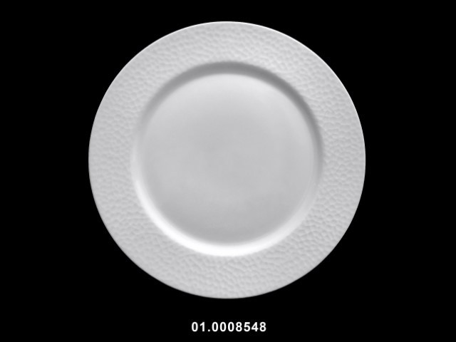 Plato 10,5" llano color blanco/martillado 27 cm · porcelana