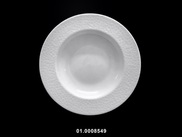 Plato 8,75" sopa color blanco/martillado 22 cm · porcelana