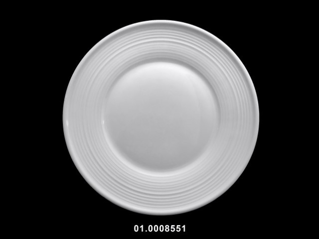 Plato 10,5" llano color blanco/rayas 27 cm · porcelana
