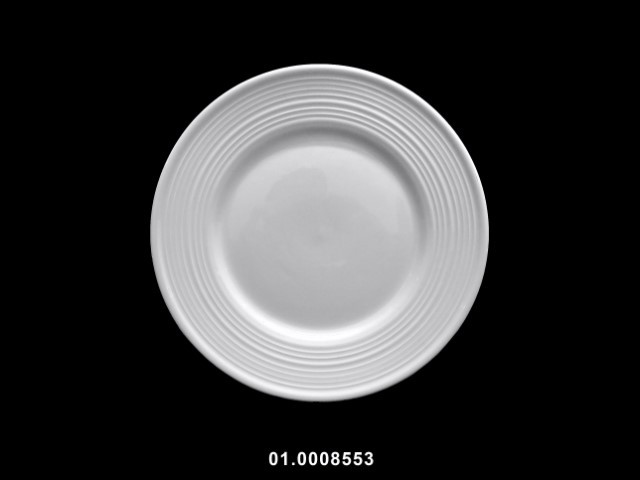 Plato 7,5" postre color blanco/rayas 19 cm · porcelana