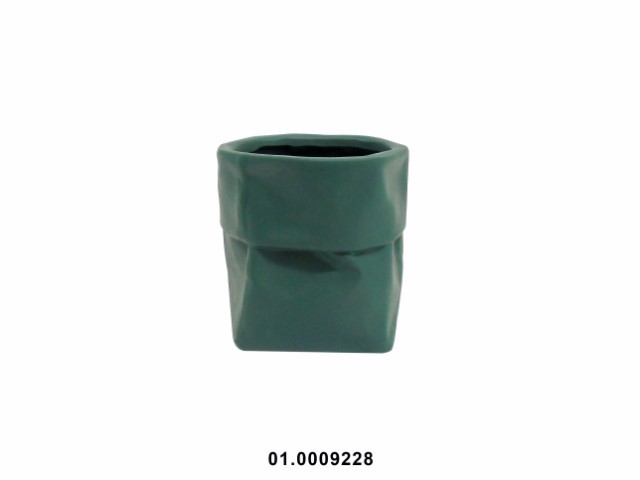 Maceta redonda color verde menta 12 × 12 × 12 cm · cerámica