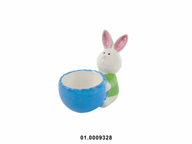 Maceta con conejo multicolor 10 × 6 × 8 cm · cerámica