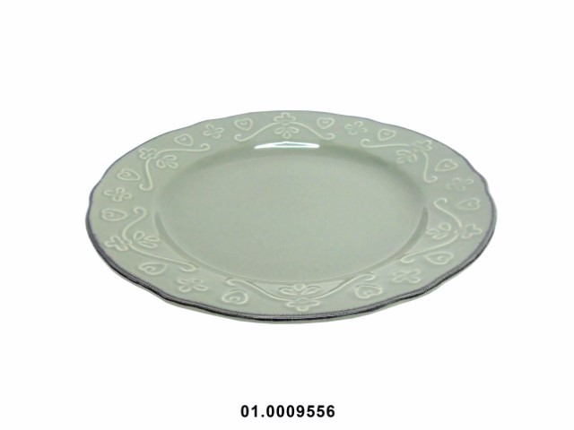 Plato llano color verde 27 cm · gres