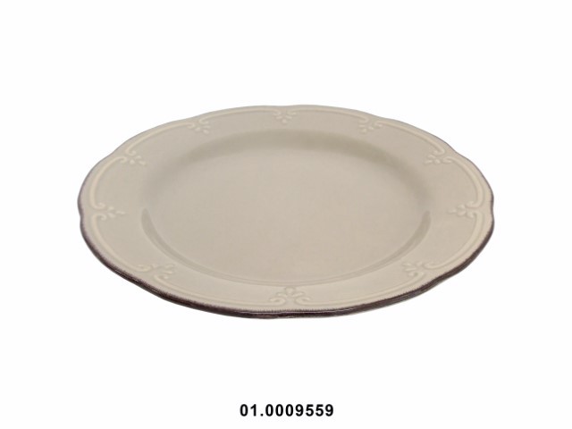 Plato llano color beige 27 cm · gres
