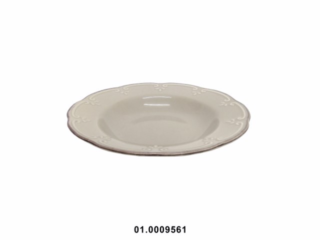 Plato hondo para sopa color beige 22 cm · gres