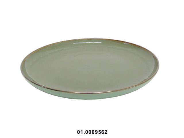 Plato llano color verde 26 cm · gres