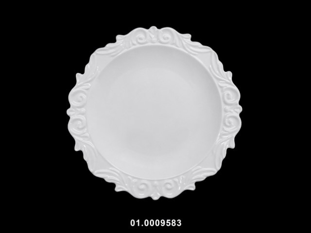 Plato "VINTAGE" redondo color blanco 25 × 25 × 3 cm · porcelana