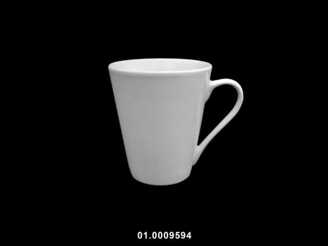Taza con asa color blanco 8 × 10 cm · porcelana