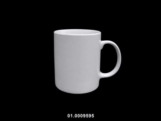 Taza con asa color blanco 8 × 9 cm · porcelana