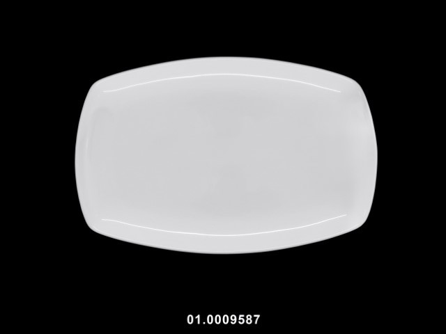 Fuente 12" rectangular color blanco 30 cm · porcelana