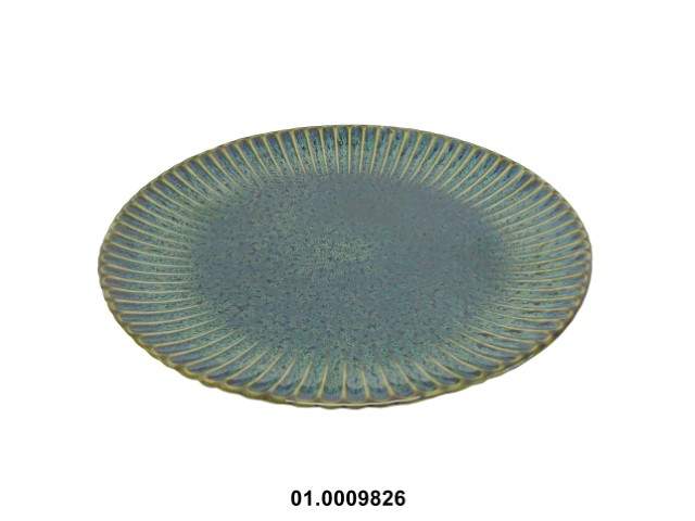 Plato llano color verde 26 cm · gres