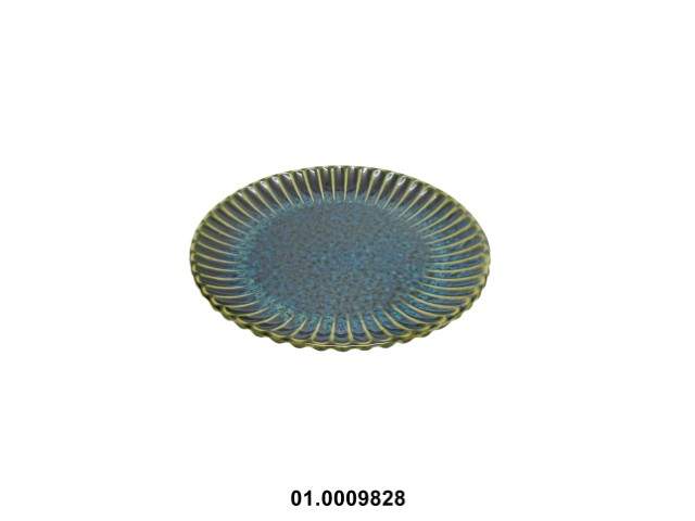 Plato de postre color verde 17 cm · gres
