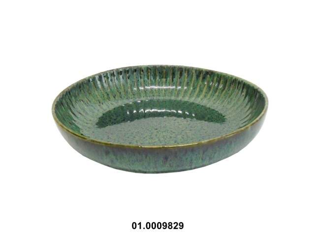 Plato hondo para sopa color verde 23 cm · gres