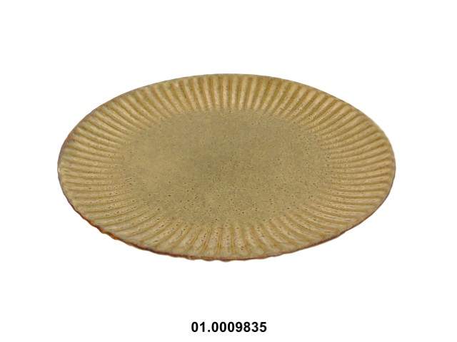 Plato llano color marrón 26 cm · gres