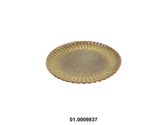 Plato de postre color marrón 17 cm · gres