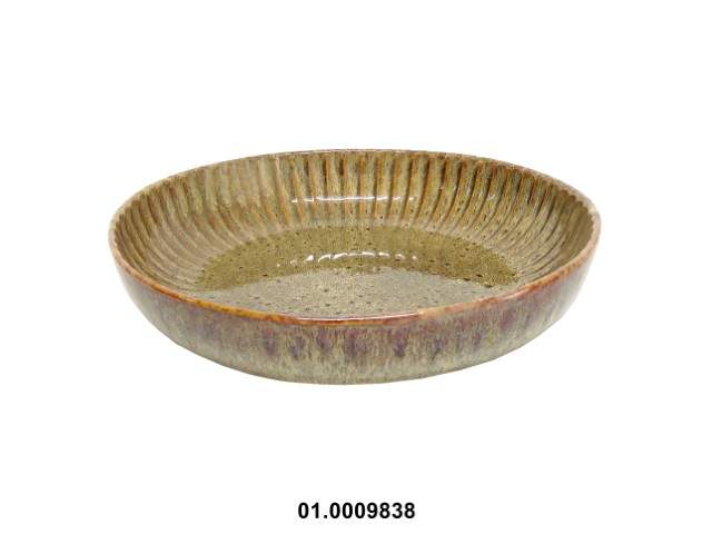 Plato hondo para sopa color marrón 23 cm · gres