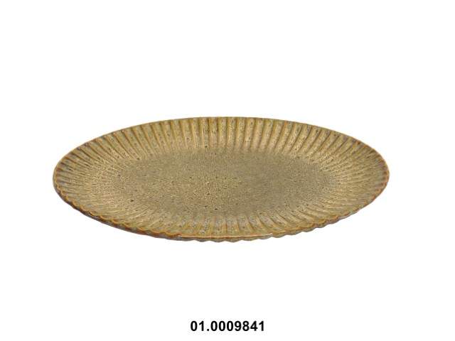 Fuente oval color marrón 20 × 28 cm · gres