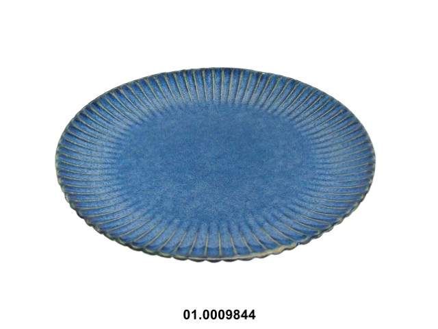 Plato llano color azul 26 cm · gres
