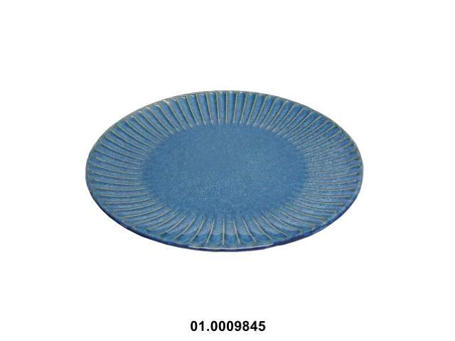 Plato llano color azul 22 cm · gres