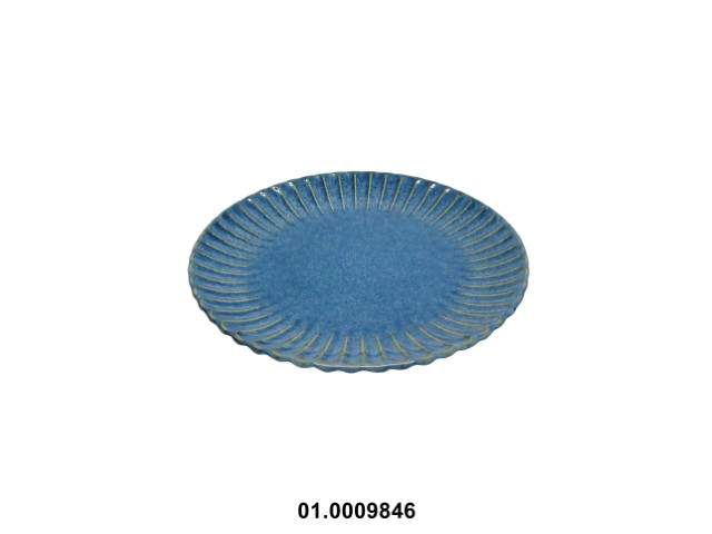 Plato de postre color azul 17 cm · gres