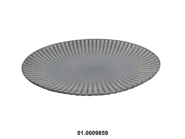 Fuente oval color gris 20 × 28 cm · gres