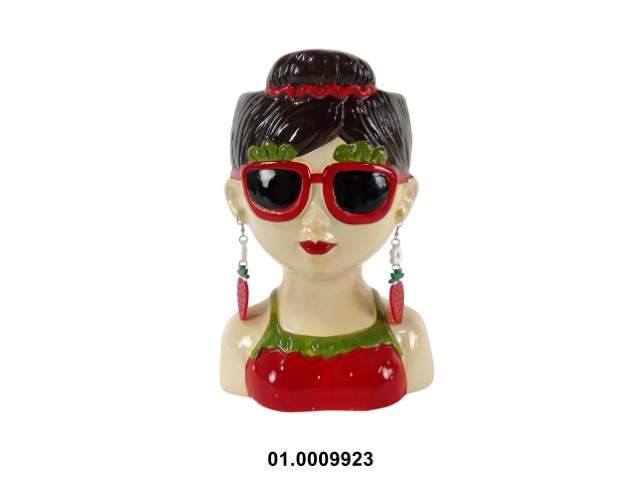 Maceta busto multicolor 15 × 13 × 23 cm · cerámica