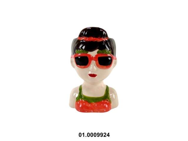 Maceta busto multicolor 8 × 10 × 15 cm · cerámica