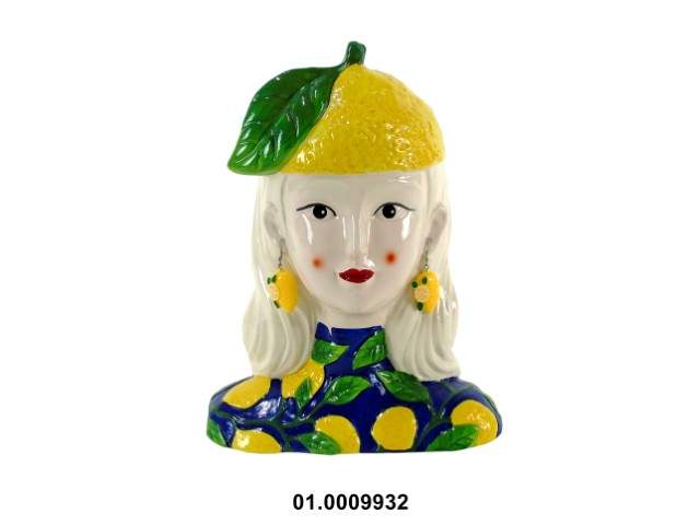 Maceta busto con limones 24 × 15 × 30 cm · cerámica