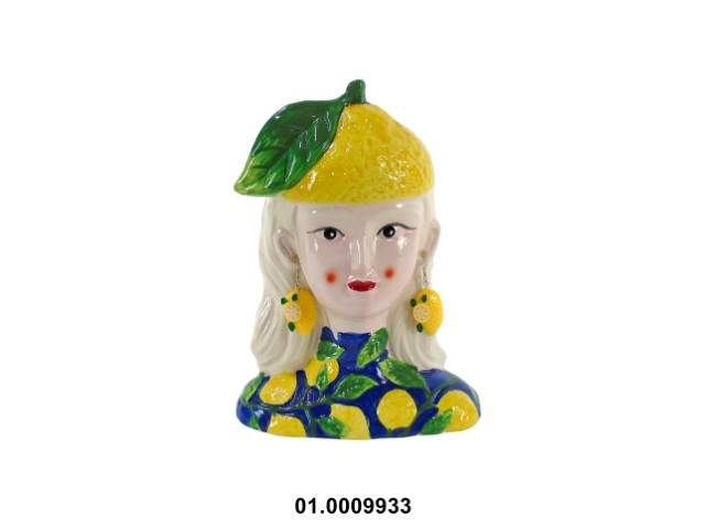 Maceta busto con limones 17 × 12 × 23 cm · cerámica