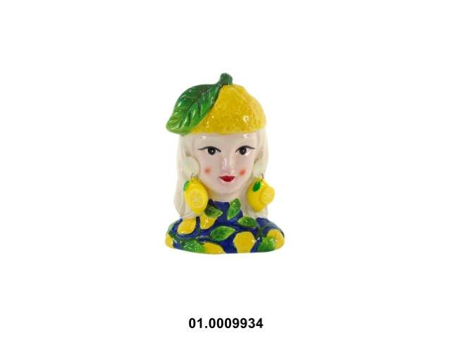 Maceta busto con limones 9 × 7 × 13 cm · cerámica