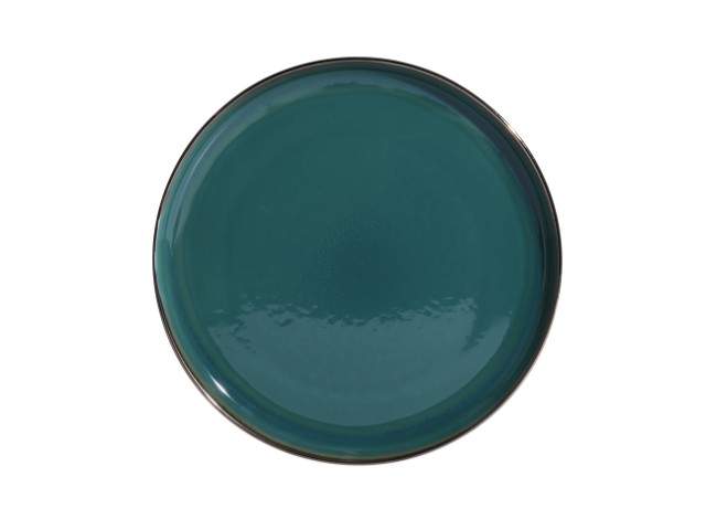 Plato llano turquesa 27 cm · gres