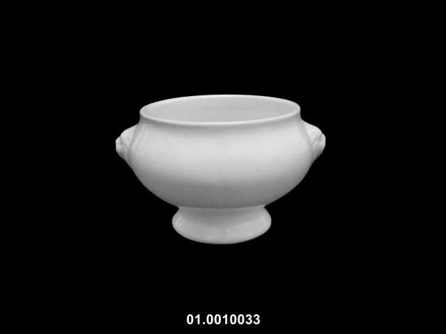 Cuenco con pie color blanco 14 × 12 × 9 cm · porcelana