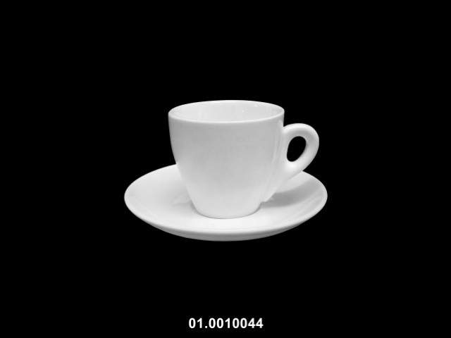 Taza para café expreso 90 ml con plato color blanco 8 × 5 cm · porcelana