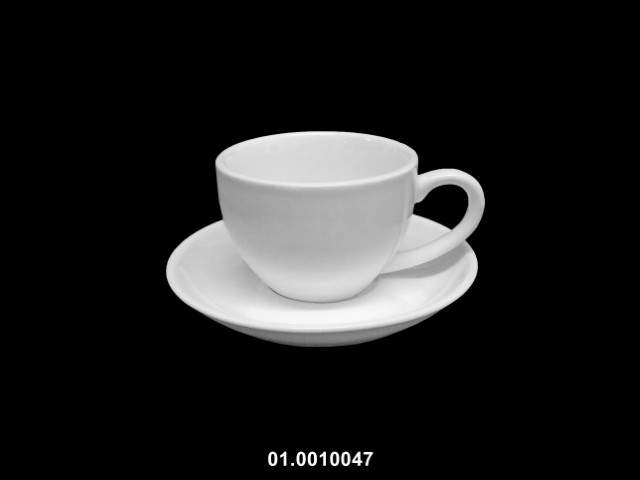 Taza 90 ml con plato color blanco 9 × 5 cm · porcelana