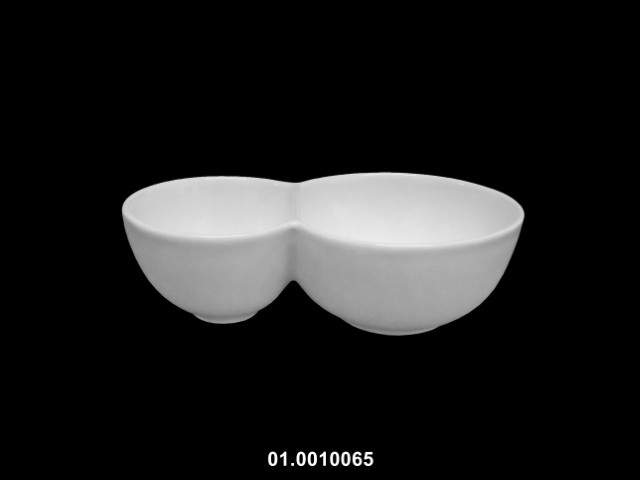 Cuenco doble color blanco 20 × 12 × 6 cm · porcelana