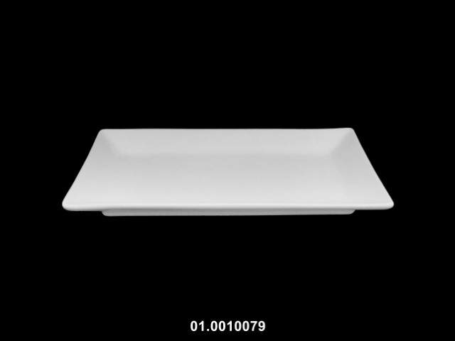 Fuente rectangular color blanco 25 × 13 × 3 cm · porcelana