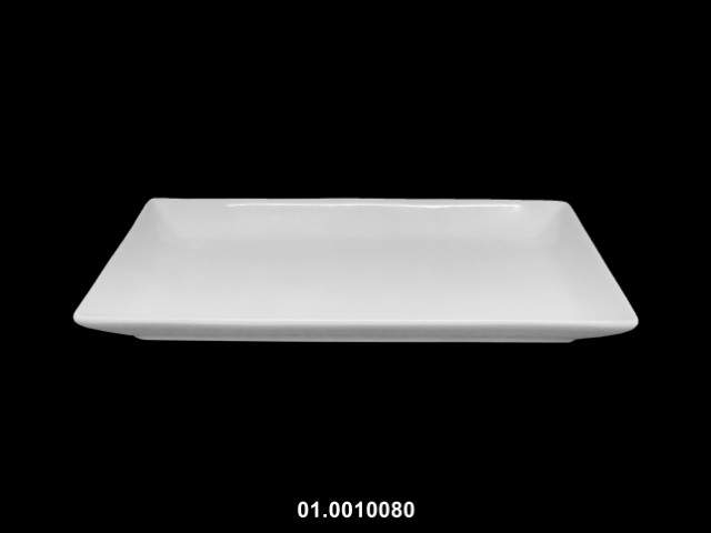 Fuente rectangular color blanco 30 × 15 × 3 cm · porcelana