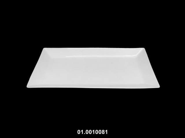 Fuente rectangular color blanco 35 × 18 × 3 cm · porcelana