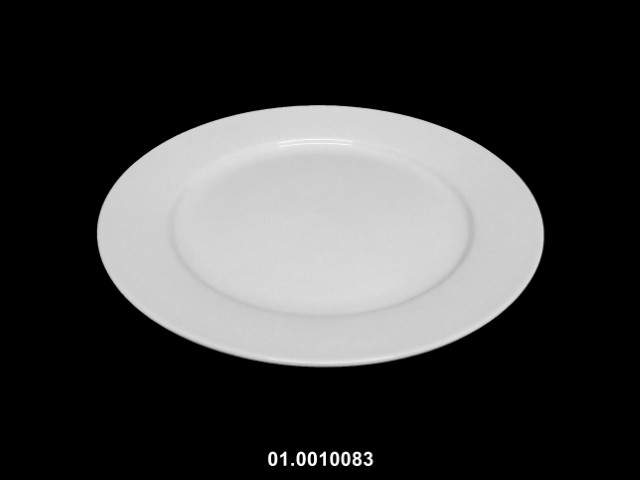 Plato llano redondo color blanco 26 cm · porcelana