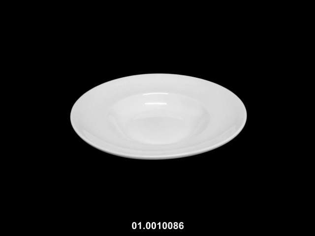 Plato hondo redondo color blanco 26 cm · porcelana