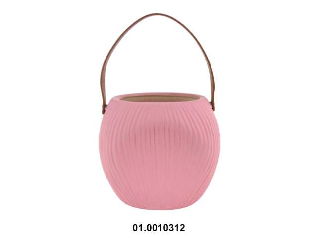 Maceta bolsa color rosa 18 × 11 × 17 cm · cerámica