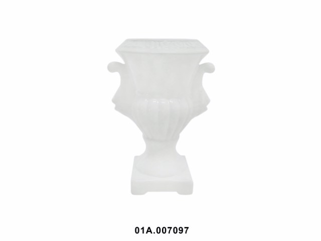 Jarrón romano pequeño blanco 27 cm · cerámica
